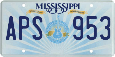 MS license plate APS953