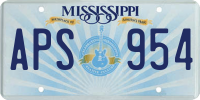 MS license plate APS954