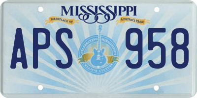 MS license plate APS958
