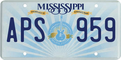 MS license plate APS959