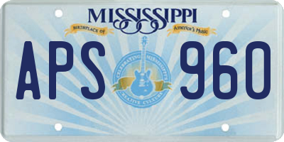MS license plate APS960