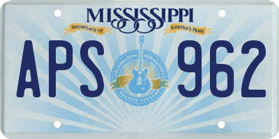MS license plate APS962
