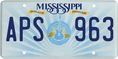 MS license plate APS963