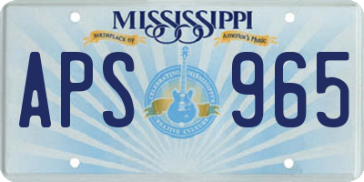 MS license plate APS965