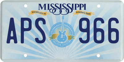 MS license plate APS966