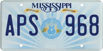 MS license plate APS968