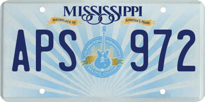 MS license plate APS972