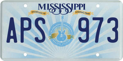 MS license plate APS973