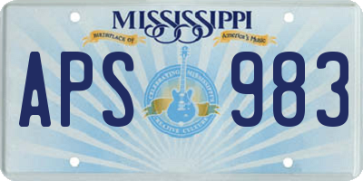 MS license plate APS983