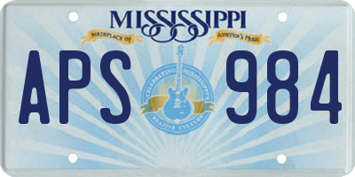 MS license plate APS984