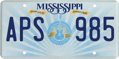 MS license plate APS985