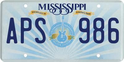 MS license plate APS986