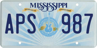 MS license plate APS987