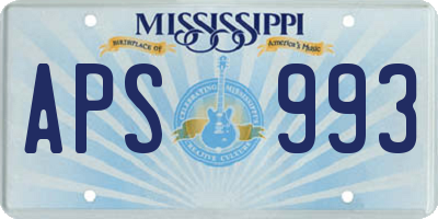 MS license plate APS993