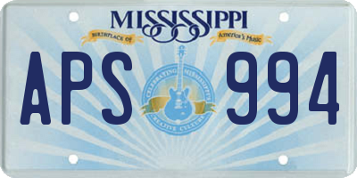 MS license plate APS994