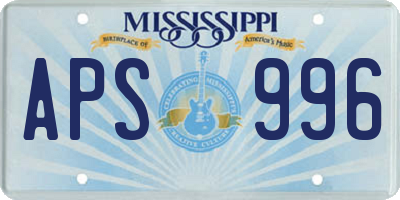 MS license plate APS996