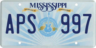 MS license plate APS997