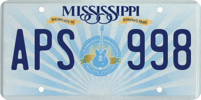 MS license plate APS998