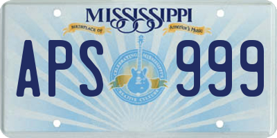 MS license plate APS999