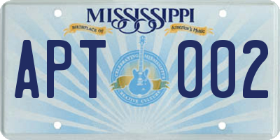 MS license plate APT002