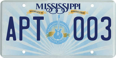 MS license plate APT003