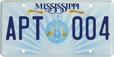 MS license plate APT004