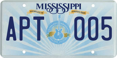 MS license plate APT005
