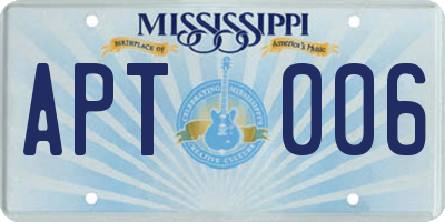 MS license plate APT006