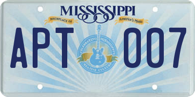MS license plate APT007