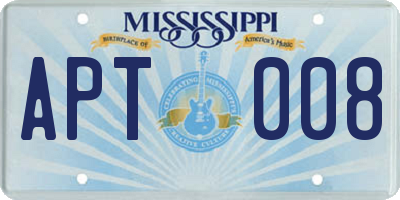 MS license plate APT008