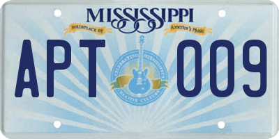 MS license plate APT009