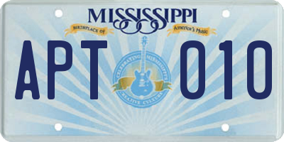 MS license plate APT010
