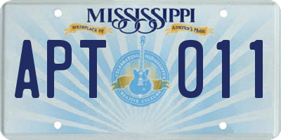 MS license plate APT011