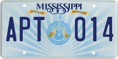 MS license plate APT014