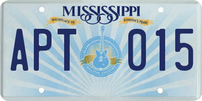 MS license plate APT015