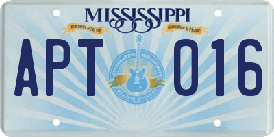 MS license plate APT016