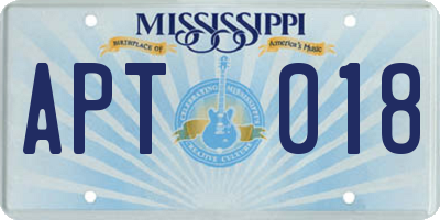 MS license plate APT018