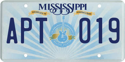 MS license plate APT019