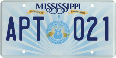 MS license plate APT021