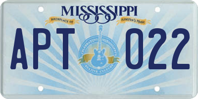 MS license plate APT022