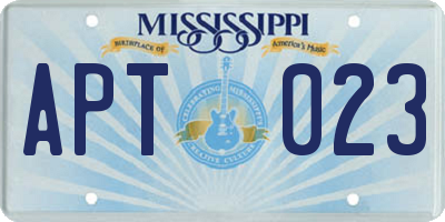 MS license plate APT023