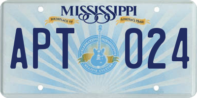 MS license plate APT024