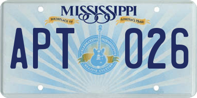 MS license plate APT026