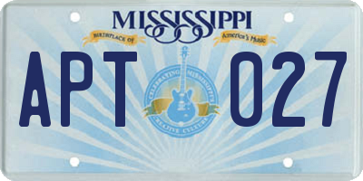 MS license plate APT027