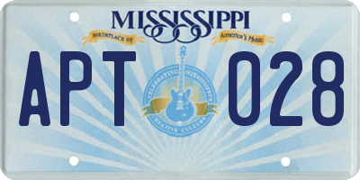 MS license plate APT028