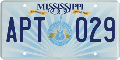 MS license plate APT029