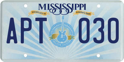 MS license plate APT030