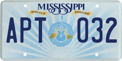 MS license plate APT032