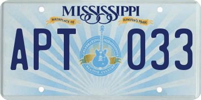 MS license plate APT033