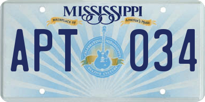 MS license plate APT034